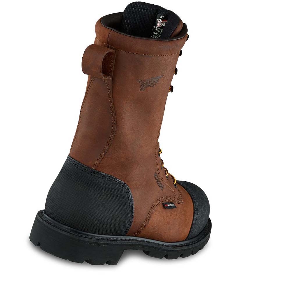 Red Wing TruWelt 10-inch Safety Toe Metguard Men's Waterproof Boots Coffee | ZA 419PJJ